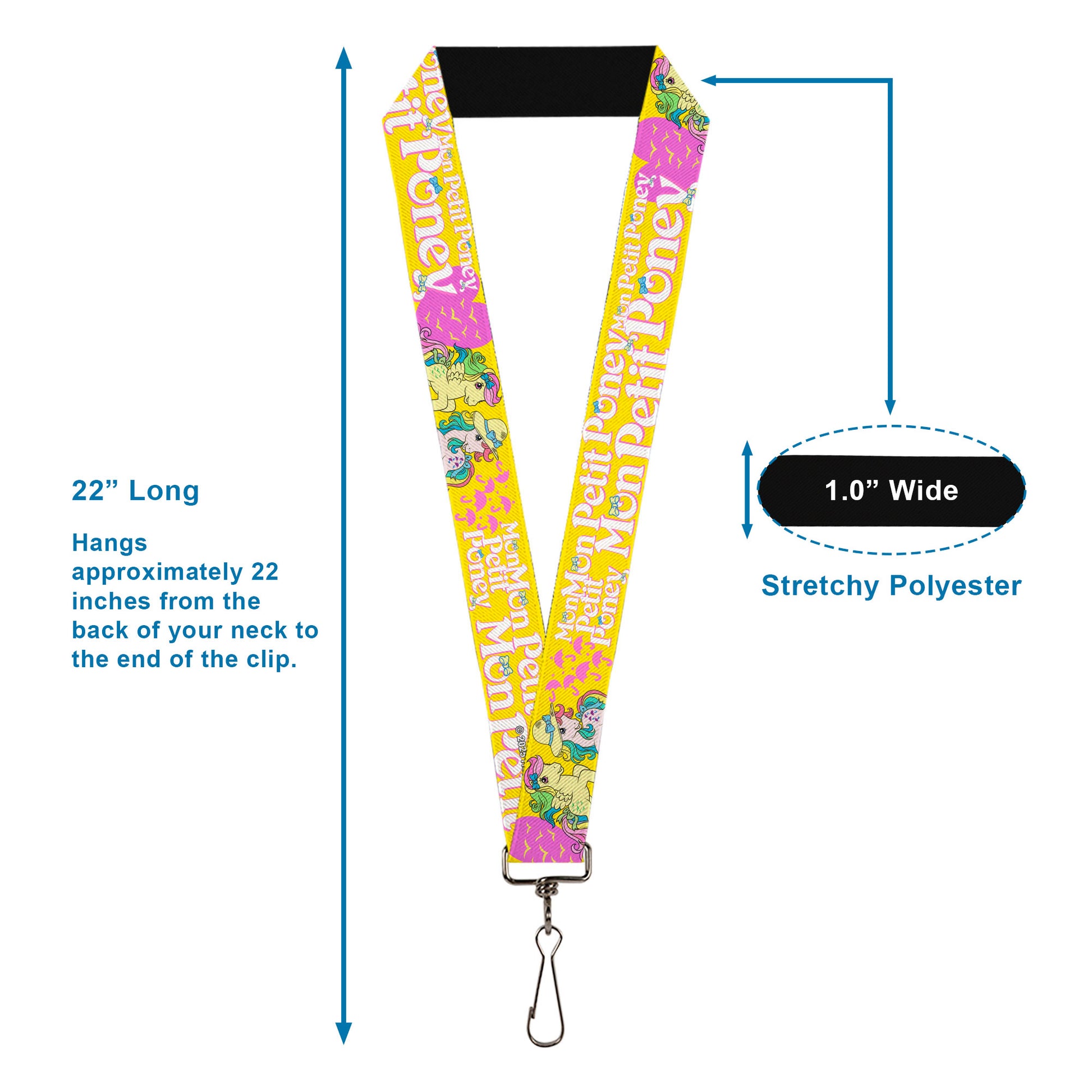 Lanyard - 1.0" - MON PETIT PONEY Two Ponies and Cutie Marks Collage Yellow/Pink Lanyards My Little Pony