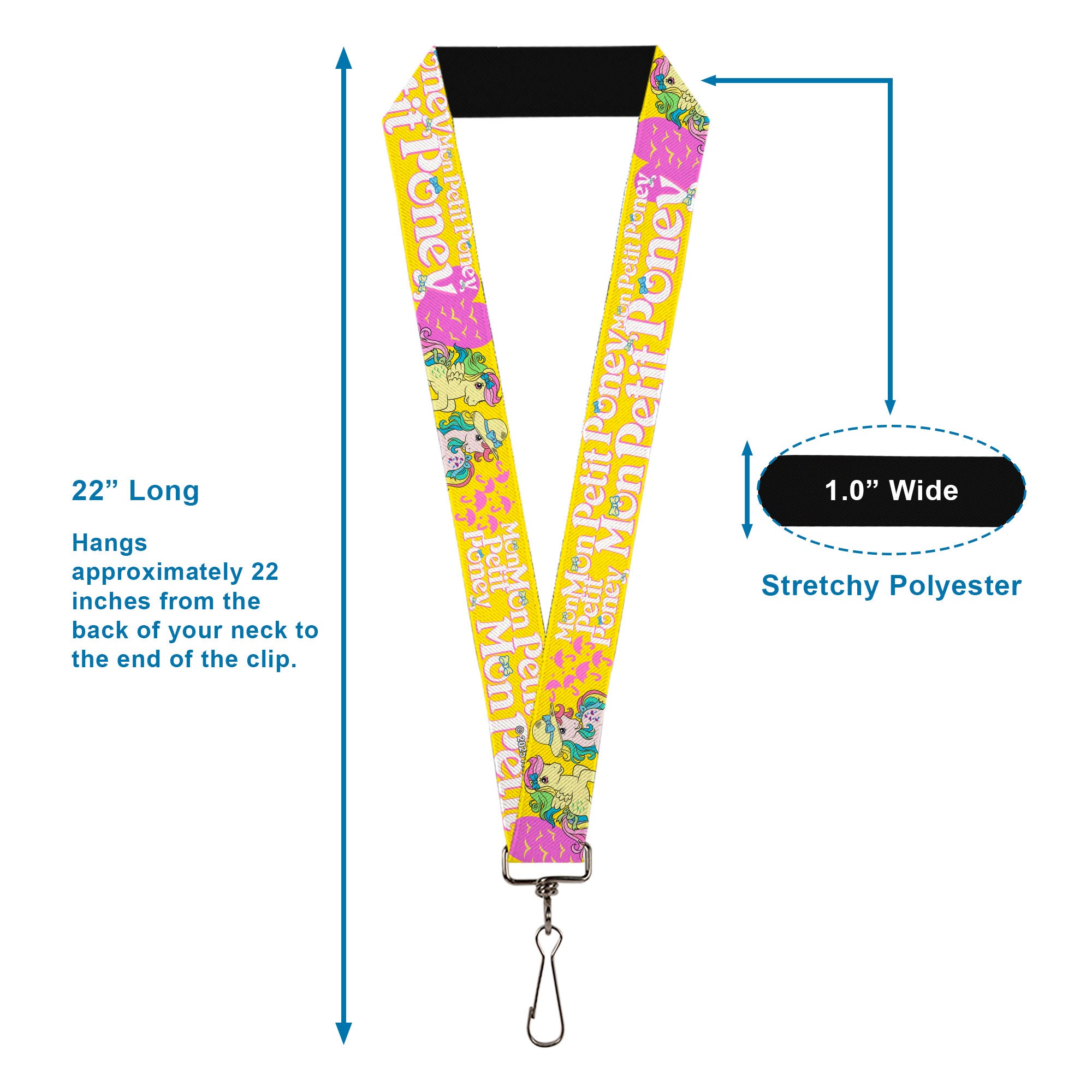 Lanyard - 1.0" - MON PETIT PONEY Two Ponies and Cutie Marks Collage Yellow/Pink Lanyards My Little Pony