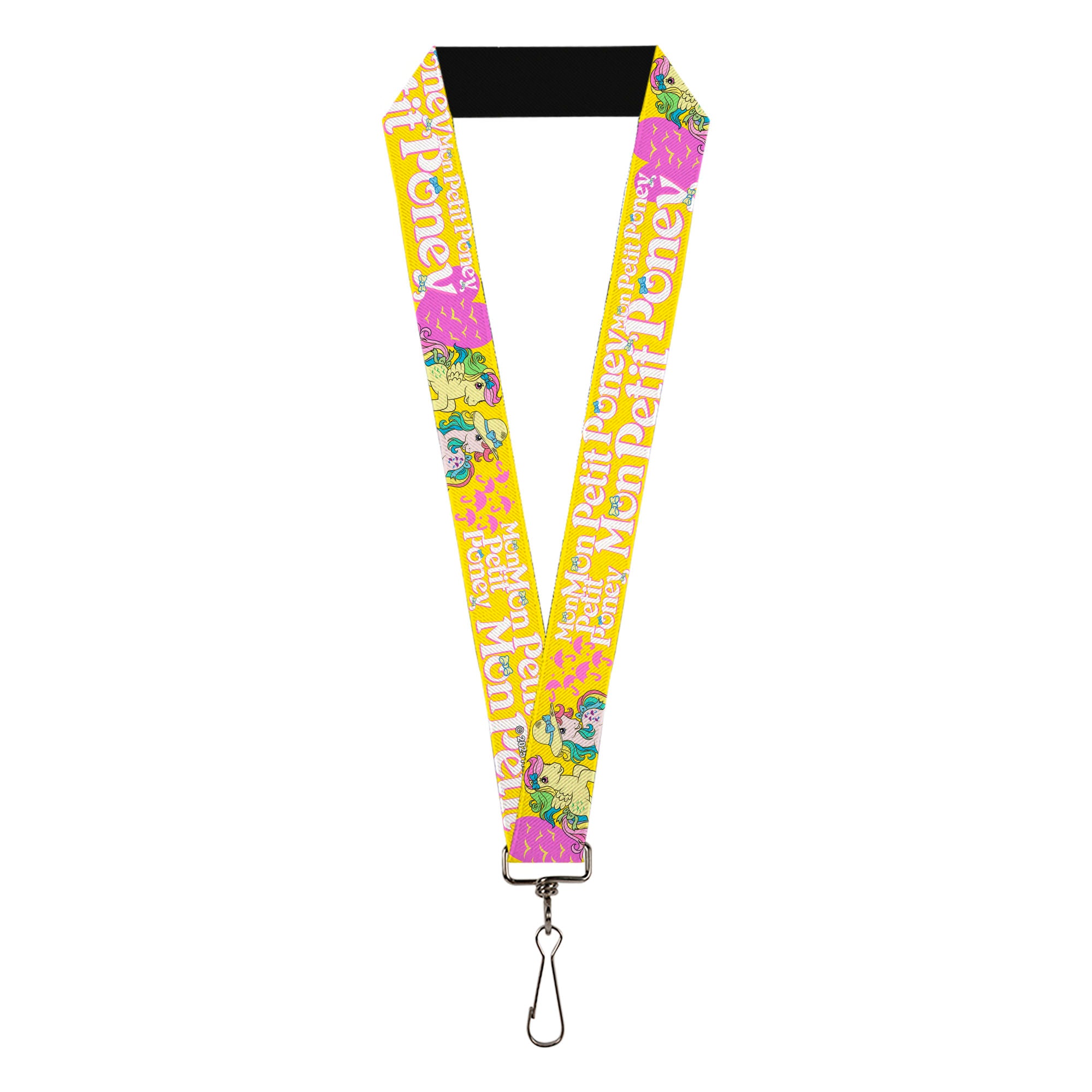 Lanyard - 1.0" - MON PETIT PONEY Two Ponies and Cutie Marks Collage Yellow/Pink Lanyards My Little Pony