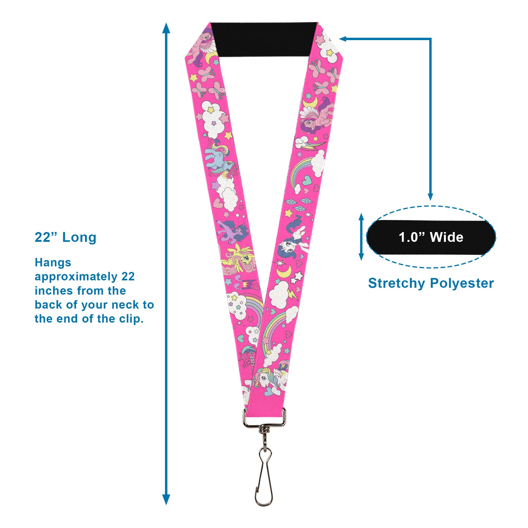 Lanyard - 1.0" - My Little Pony Four Ponies and Cutie Marks Collage Pink/Multi Color Lanyards My Little Pony