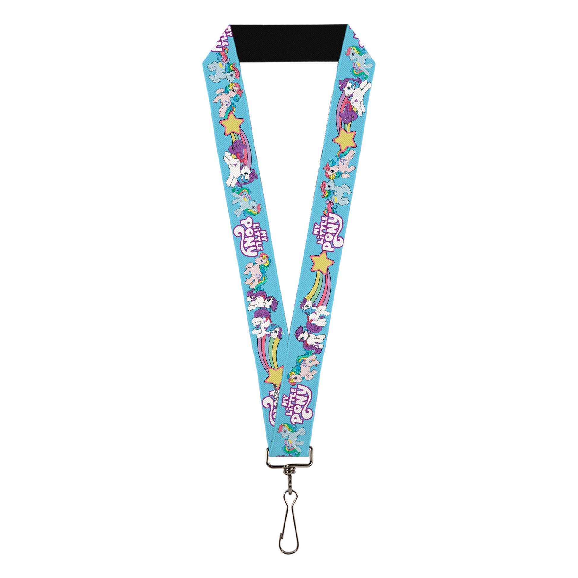 Lanyard - 1.0" - MY LITTLE PONY Three Pony Rainbow Poses and Title Logo Blue/Multi Color Lanyards My Little Pony