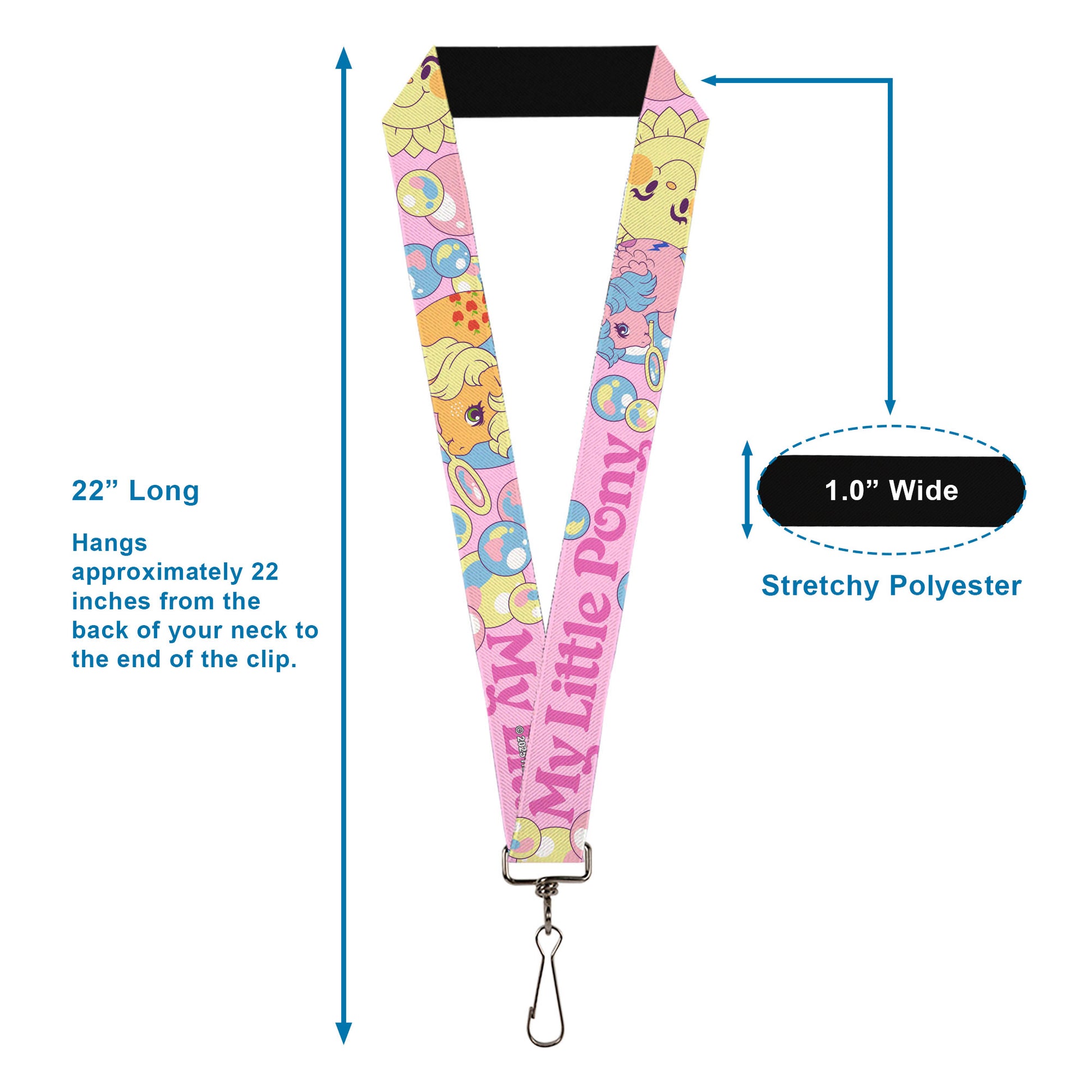 Lanyard - 1.0" - MY LITTLE PONY Two Pony Sunshine Bubbles and Title Logo Pink/Multi Color Lanyards My Little Pony