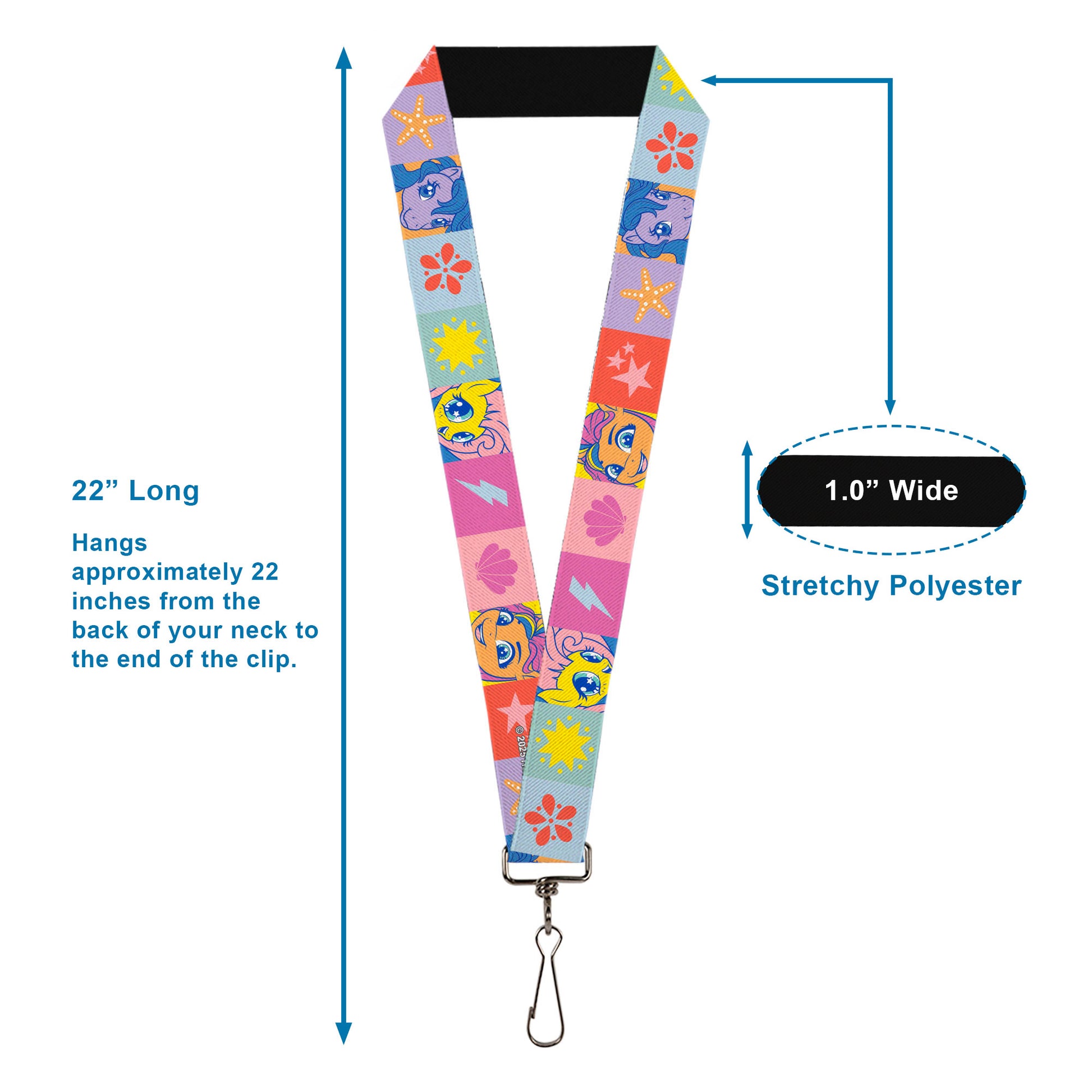 Lanyard - 1.0" - My Little Pony Faces and Cutie Mark Blocks Multi Color Lanyards My Little Pony