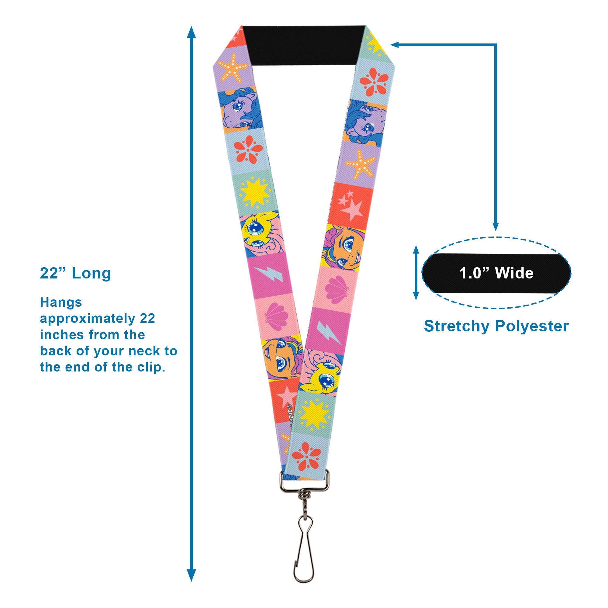 Lanyard - 1.0" - My Little Pony Faces and Cutie Mark Blocks Multi Color Lanyards My Little Pony