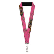 Lanyard - 1.0" - Mossy Oak Country Roots Camo Fuchsia Lanyards Mossy Oak
