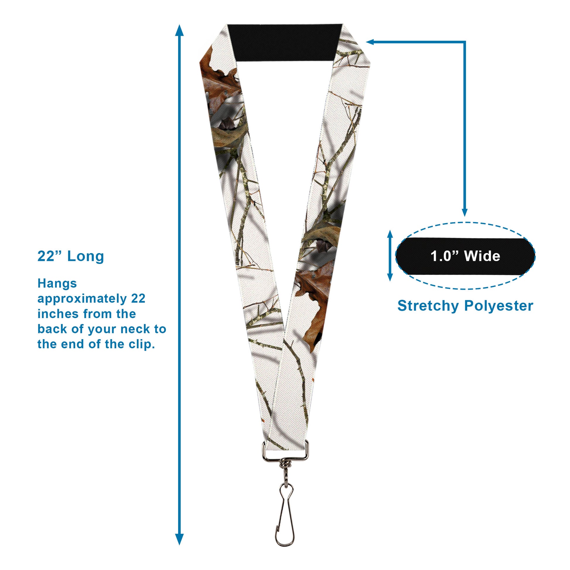 Lanyard - 1.0" - Mossy Oak Country Roots Snowdrift Camo White Lanyards Mossy Oak