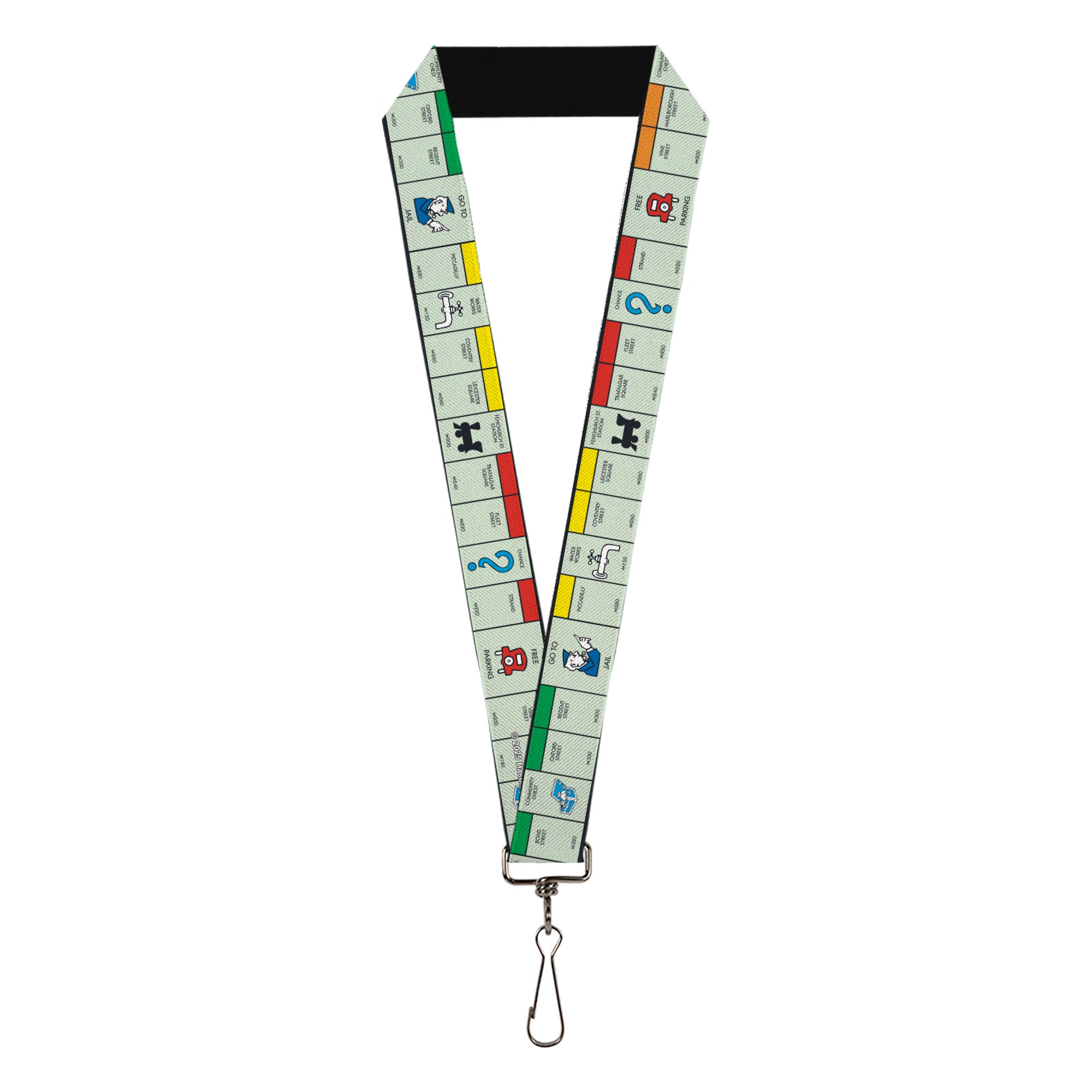 Lanyard - 1.0" - Monopoly British UK Game Board Space Blocks Lanyards Monopoly