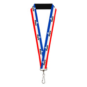 Lanyard - 1.0" - MOPAR Logo Stripe Blue White Red Lanyards Mopar