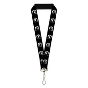 Lanyard - 1.0" - MOPAR Logo Repeat Black Silver Gradient Lanyards Mopar