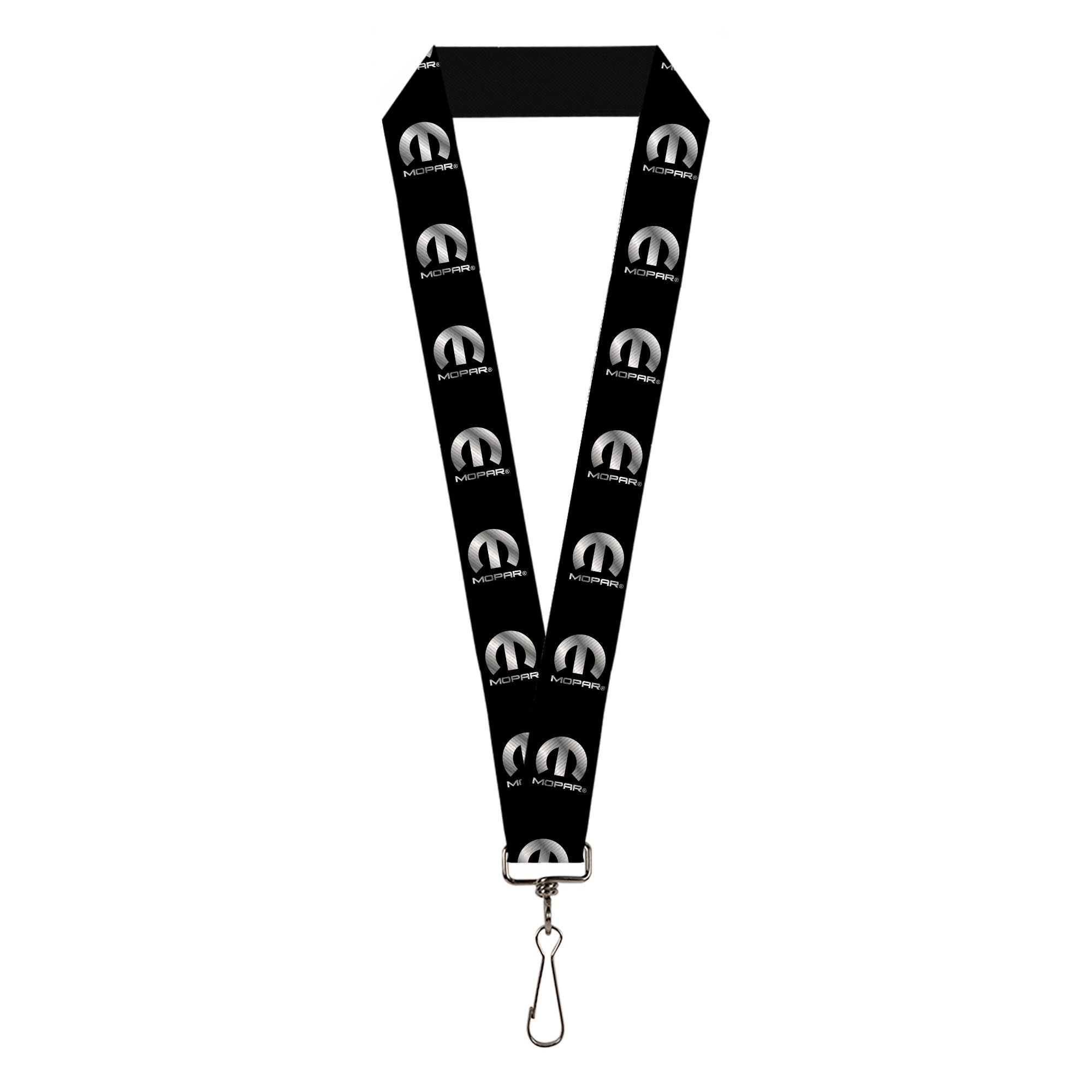 Lanyard - 1.0" - MOPAR Logo Repeat Black Silver Gradient Lanyards Mopar