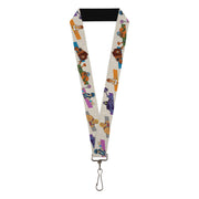 Lanyard - 1.0" - Masters of the Universe Heroes and Villains Poses White/Multi Color Lanyards Masters of the Universe