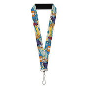 Lanyard - 1.0" - Masters of the Universe LOVE IS POWER Heroes and Villains Collage Blue/White Lanyards Masters of the Universe