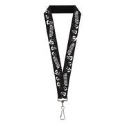 Lanyard - 1.0" - MASTERS OF THE UNIVERSE REVELATION Title Logo and Skeletor Expressions Black/White Lanyards Masters of the Universe