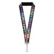 Lanyard - 1.0" - Nick 90's Rewind 13-Mash Up Cassette Tapes Black Lanyards Nick 90s