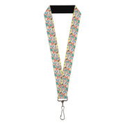 Lanyard - 1.0" - Nick 90's Rewind 8-Character Mash Up Collage White Lanyards Nick 90s