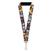Lanyard - 1.0" - Nick 90's Rewind 16-Character Poses Navy Blue Lanyards Nick 90s
