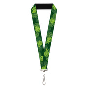 Lanyard - 1.0" - Classic TMNT Turtle Faces2 Greens Lanyards Teenage Mutant Ninja Turtles