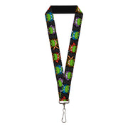 Lanyard - 1.0" - Classic TMNT Expessions Battle Gear Gray Multi Color Lanyards Teenage Mutant Ninja Turtles