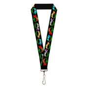Lanyard - 1.0" - Classic TMNT Electric Expressions Black Multi Neon Lanyards Teenage Mutant Ninja Turtles