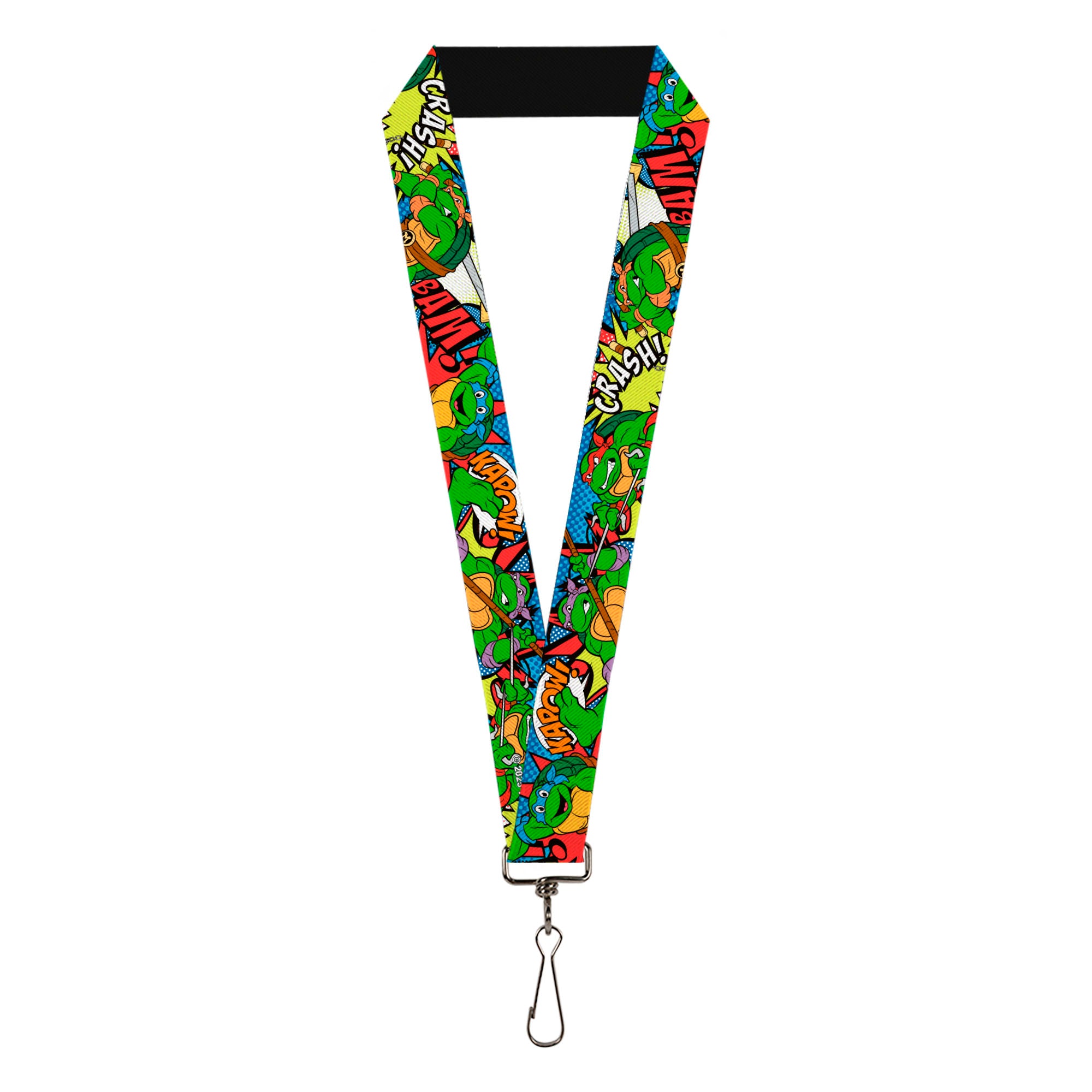 Lanyard - 1.0" - Classic TMNT Action Poses Action Bubbles Dots Blues Lanyards Teenage Mutant Ninja Turtles