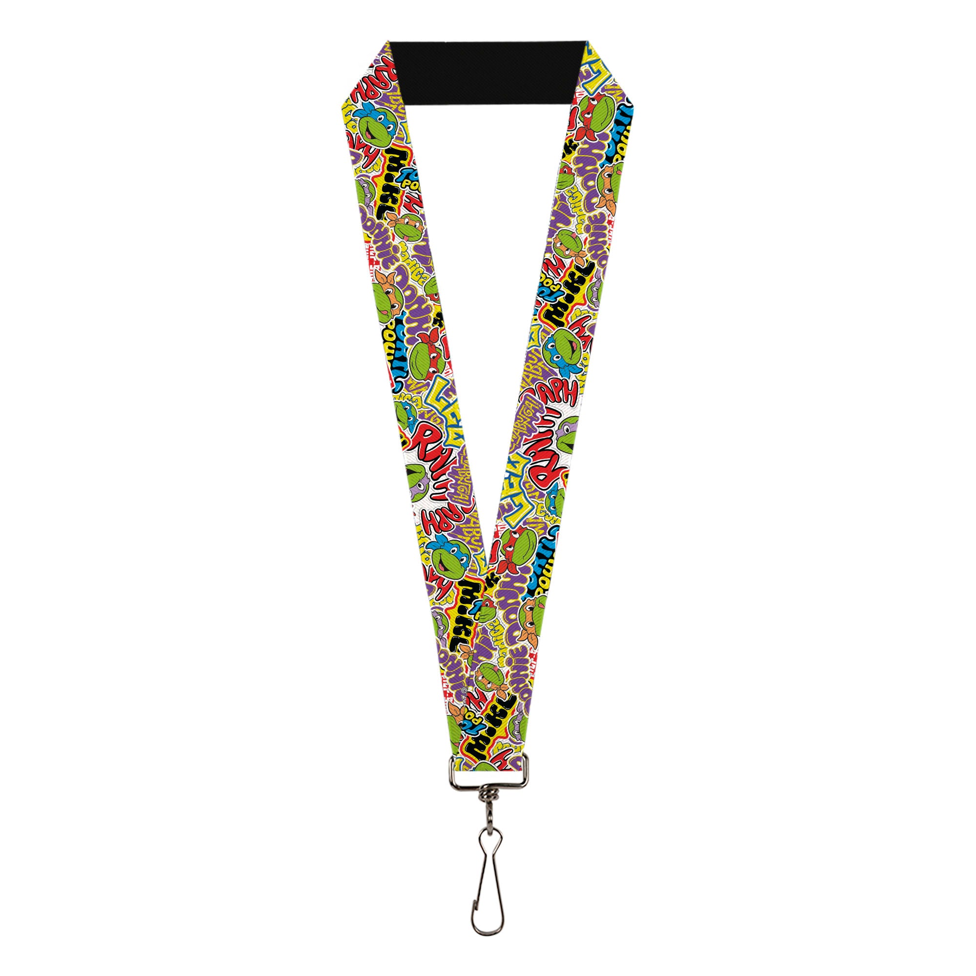 Lanyard - 1.0" - Teenage Mutant Ninja Turtles Sticker Slaps Collage White/Multi Color Lanyards Teenage Mutant Ninja Turtles