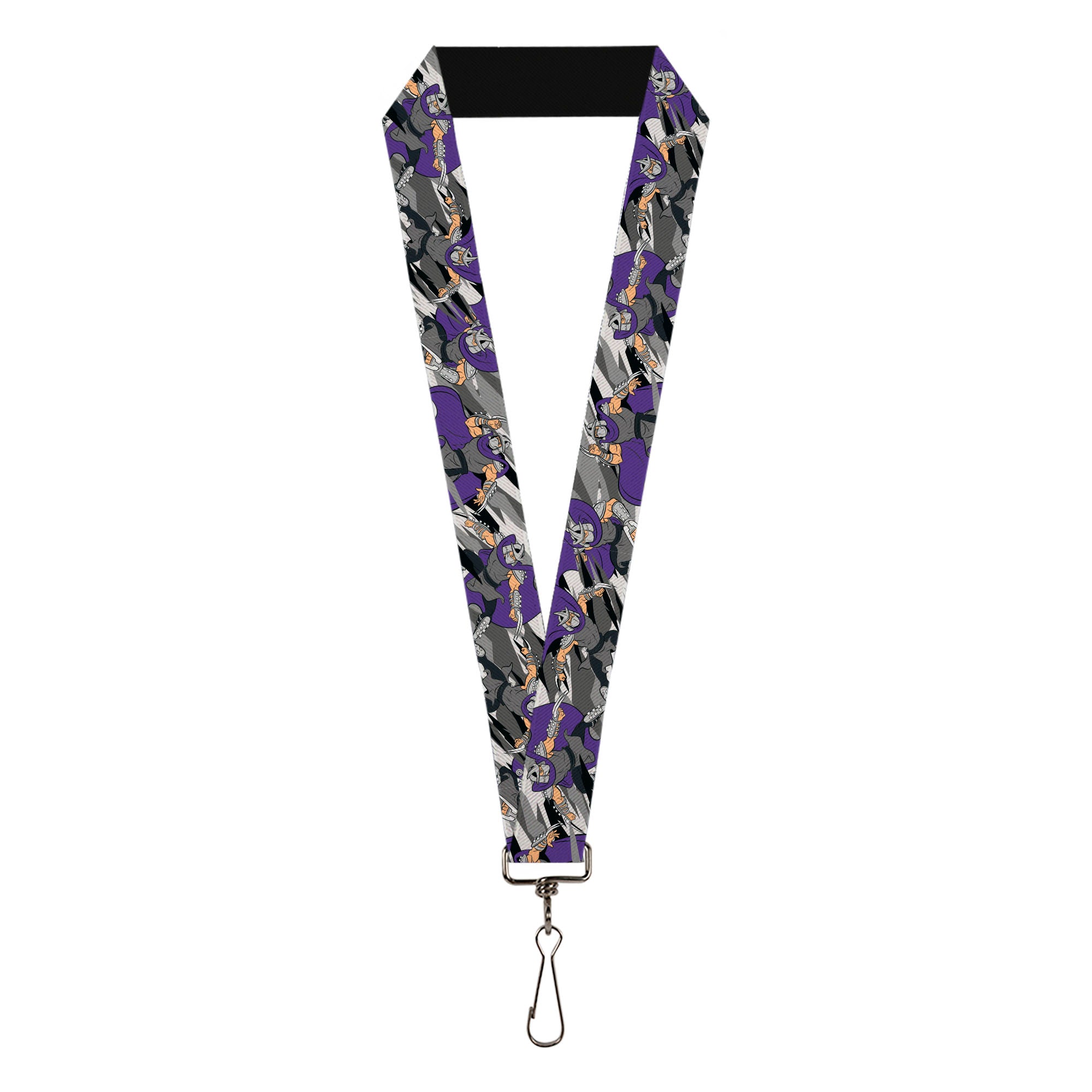 Lanyard - 1.0" - Teenage Mutant Ninja Turtles Shredder Action Poses Grays/Purple Lanyards Teenage Mutant Ninja Turtles