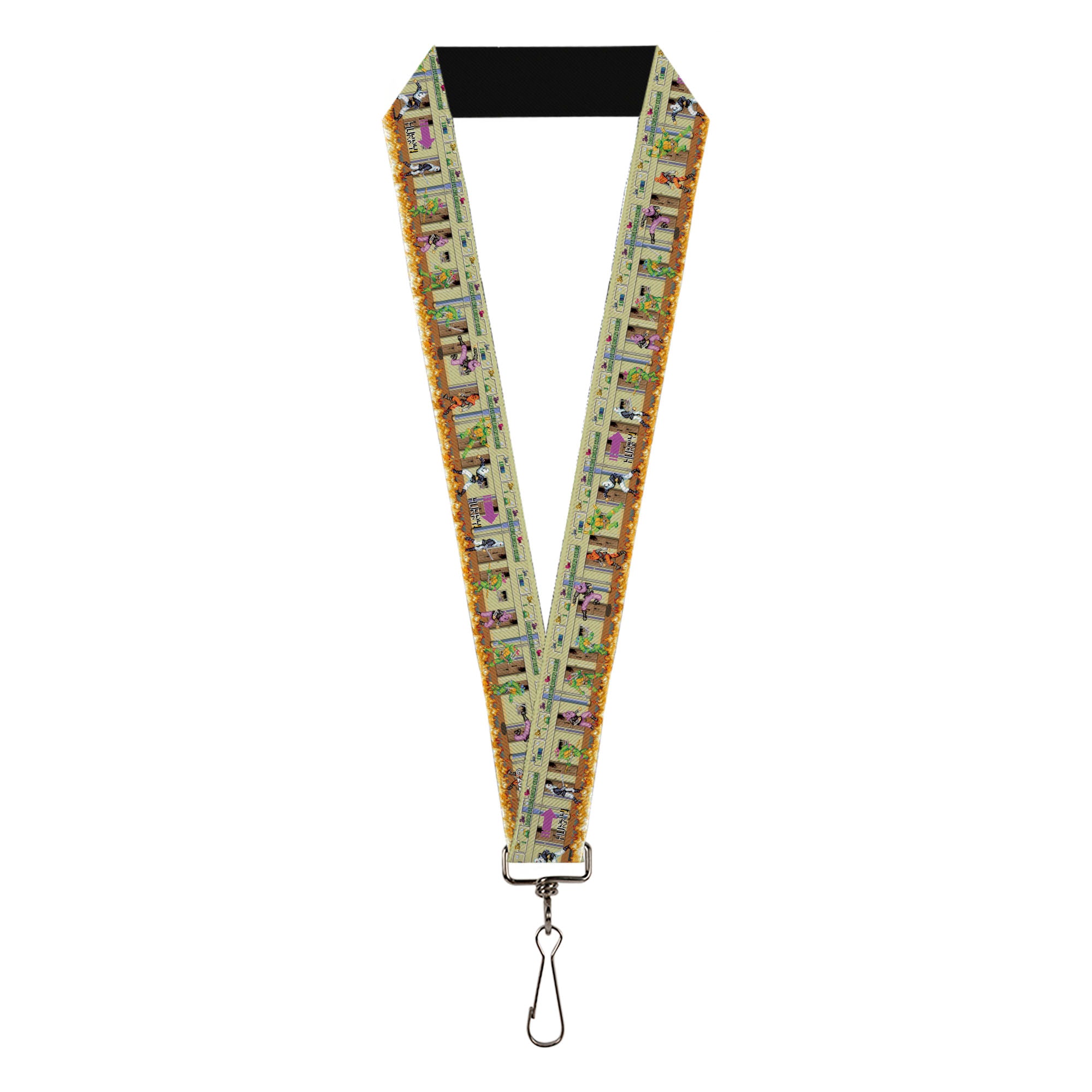 Lanyard - 1.0" - Teenage Mutant Ninja Turtles Battle Foot Soldiers Ninjas Arcade Scene Tan Lanyards Teenage Mutant Ninja Turtles
