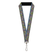 Lanyard - 1.0" - Teenage Mutant Ninja Turtles Battle Purple Foot Soldier Ninja Arcade Scene Grays Lanyards Teenage Mutant Ninja Turtles