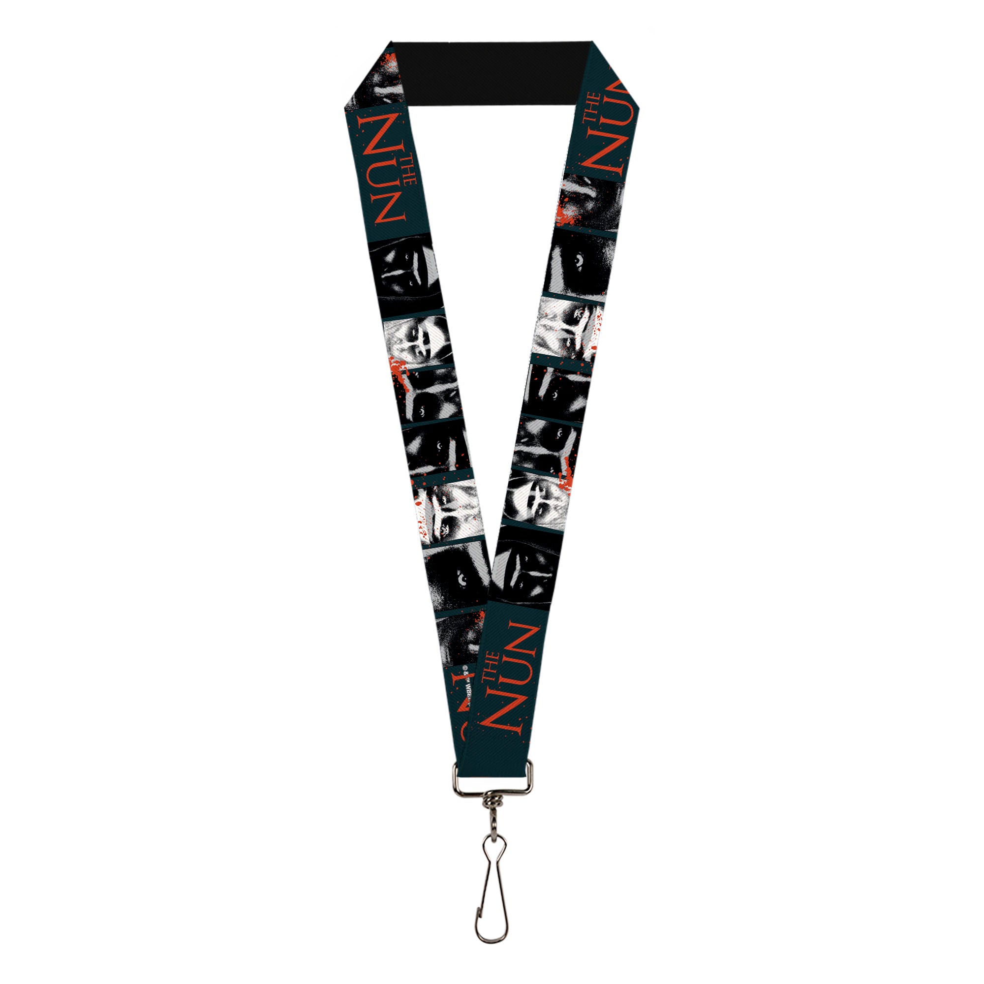 Lanyard - 1.0" - THE NUN Demon Nun Valak Pose Blocks and Title Logo Blue/Red/White Lanyards The Nun