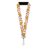 Lanyard - 1.0" - POST COCOA PEBBLES Logo and Cereal Pebbles Scattered White/Browns Lanyards The Flintstones