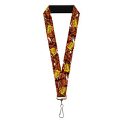 Lanyard - 1.0" - POST COCOA PEBBLES Logo and Vivid Cereal Browns Lanyards The Flintstones