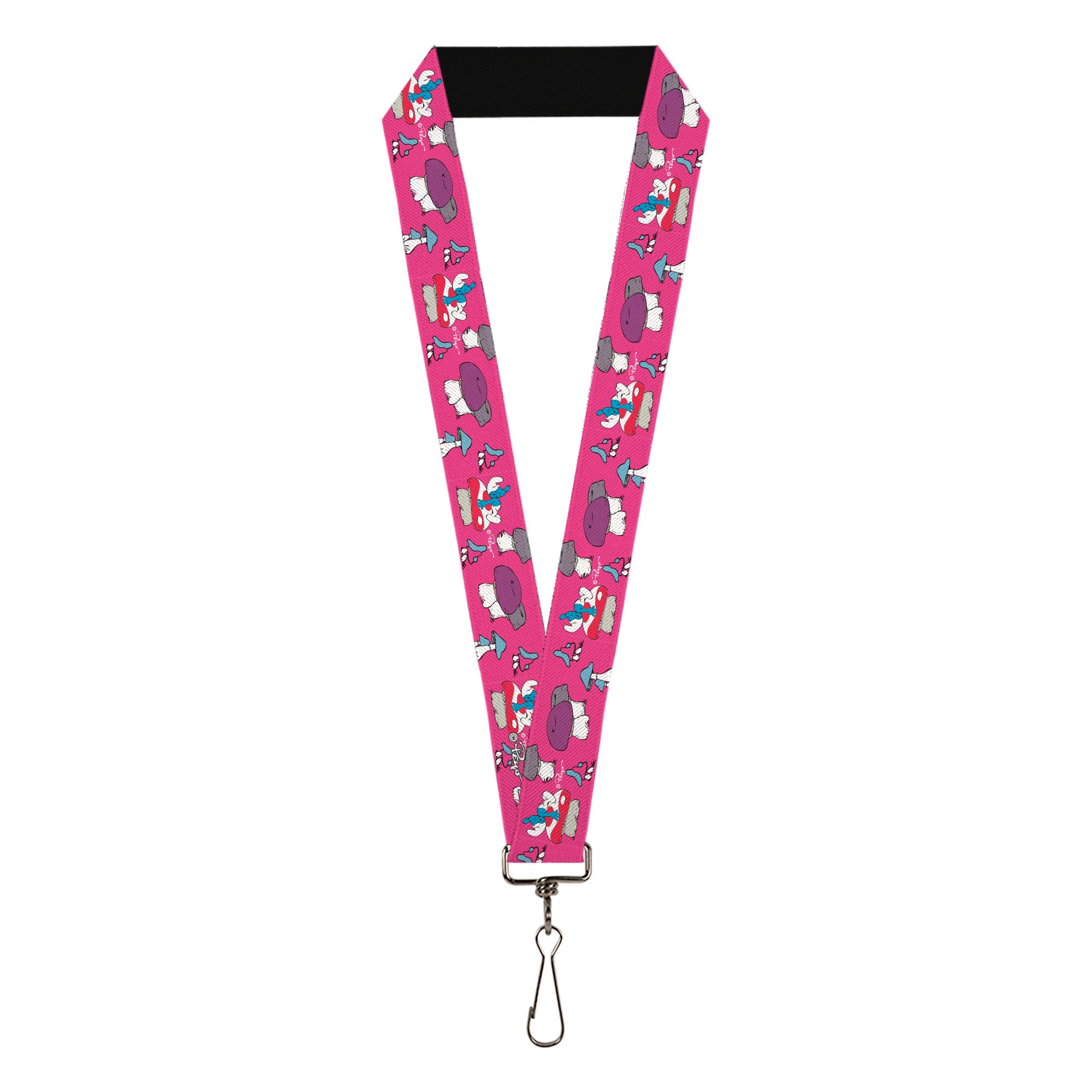 Lanyard - 1.0" - The Smurfs Like a Mushroom Pose Pink Lanyards The Smurfs