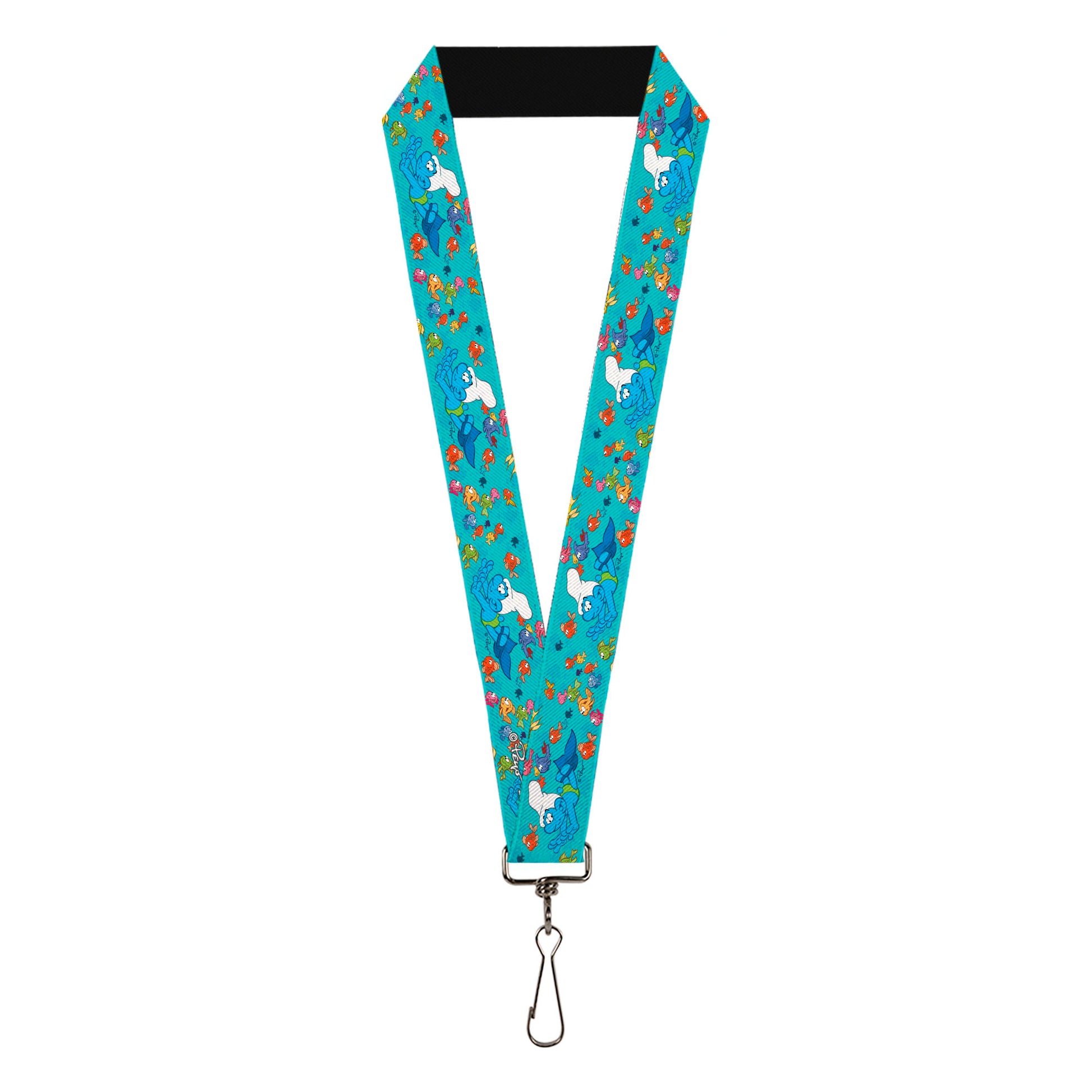 Lanyard - 1.0" - The Smurfs Swimming with Fish Blue/Multi Color Lanyards The Smurfs