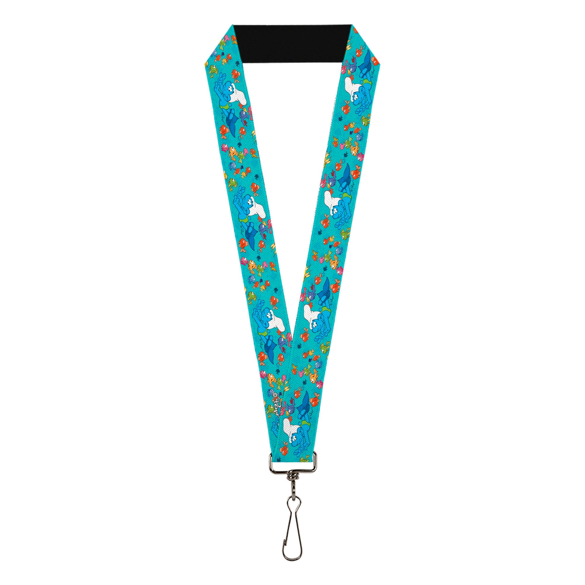 Lanyard - 1.0" - The Smurfs Swimming with Fish Blue/Multi Color Lanyards The Smurfs