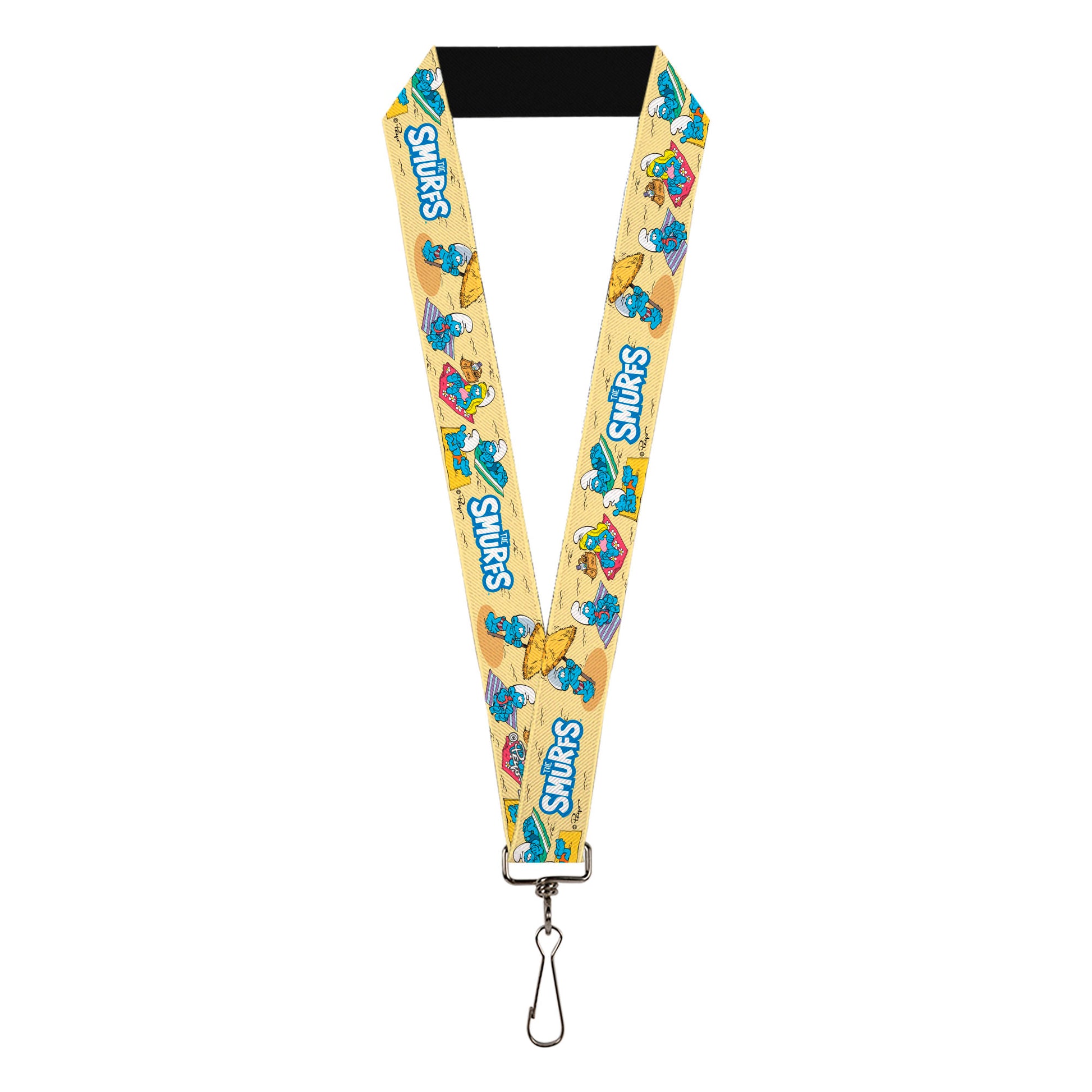 Lanyard - 1.0" - THE SMURFS Beach Day Fun Scene and Title Logo Lanyards The Smurfs