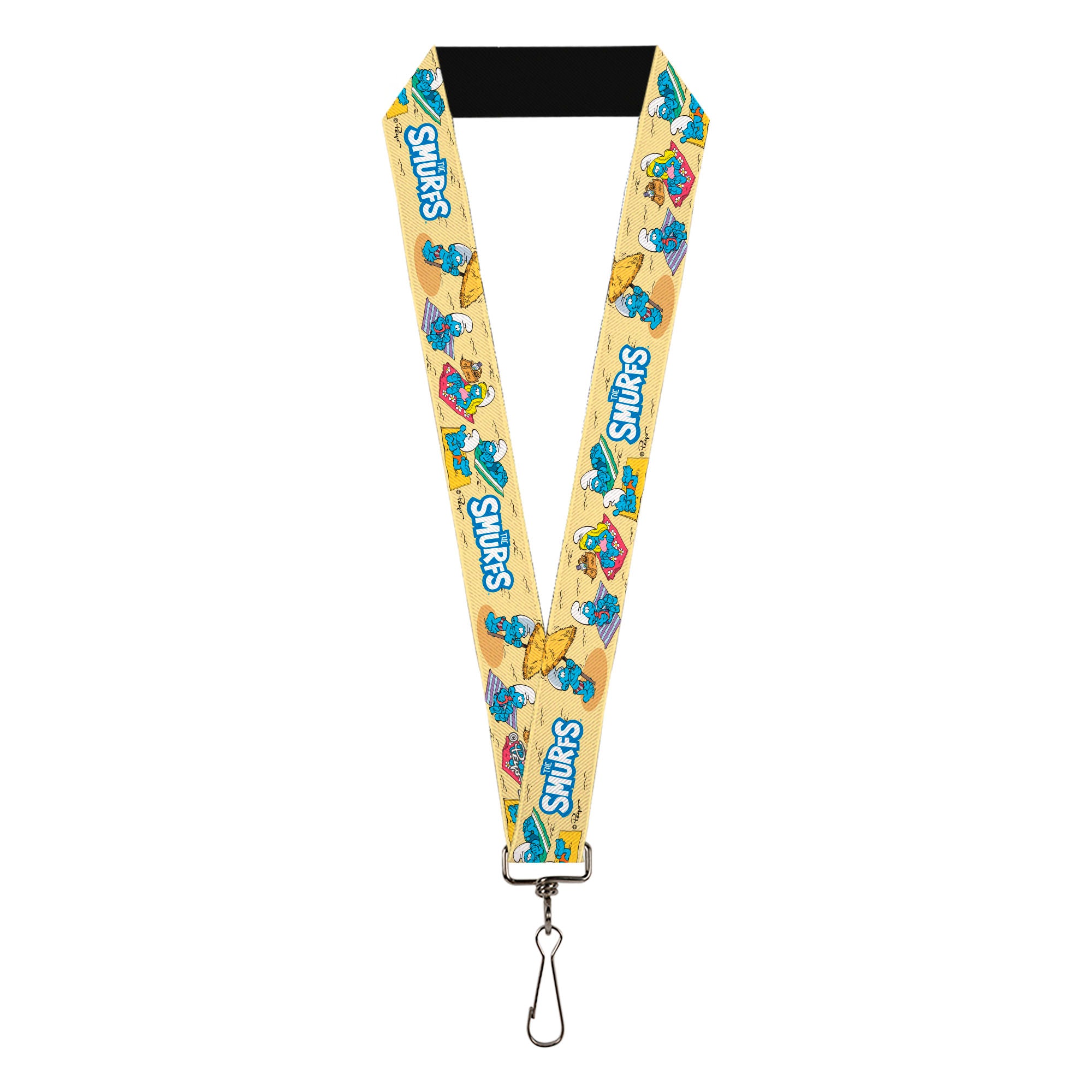 Lanyard - 1.0" - THE SMURFS Beach Day Fun Scene and Title Logo Lanyards The Smurfs