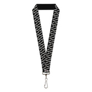 Lanyard - 1.0" - PLYMOUTH Text Logo Scattered Black White Lanyards Dodge