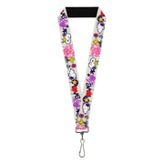 Lanyard - 1.0" - Peanuts Snoopy and Woodstock Graffiti Collage White/Multi Color Lanyards Peanuts