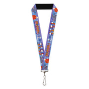 Lanyard - 1.0" - Peanuts Astronaut Snoopy Launch Poses and Text White/Multi Color Lanyards Peanuts