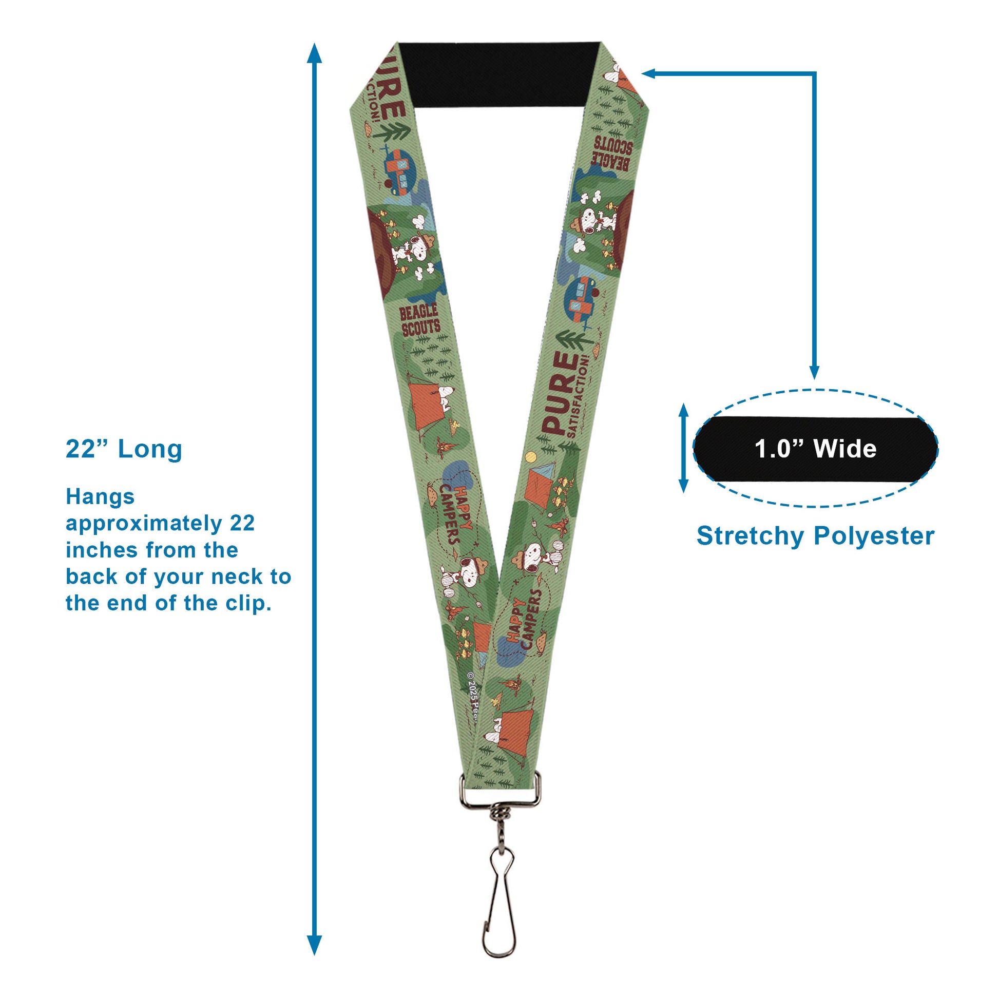 Lanyard - 1.0" - Peanuts HAPPY CAMPER BEAGLE SCOUTS Scenes Lanyards Peanuts