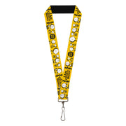 Lanyard - 1.0" - Peanuts I AM CHARLIE BROWN Poses and Zig Zag Stripe Yellows/Black Lanyards Peanuts