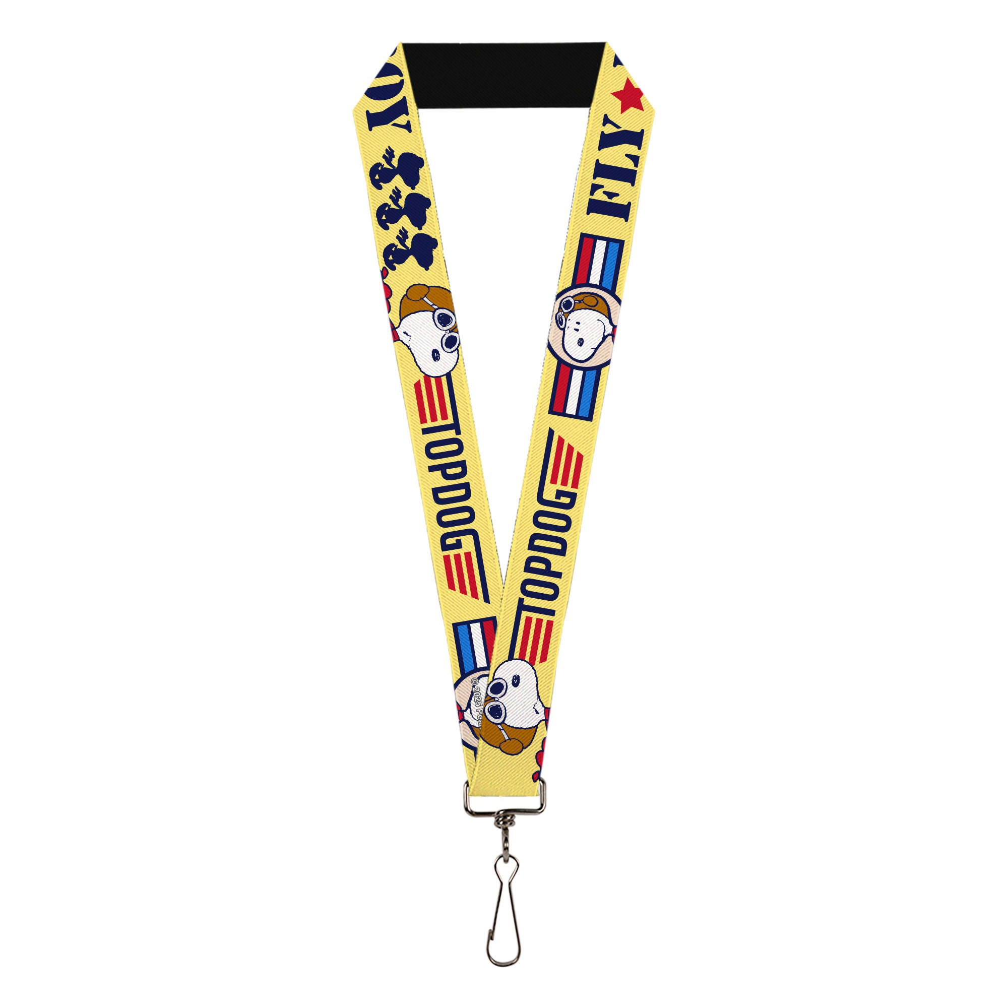 Lanyard - 1.0" - Peanuts Snoopy FLY BOY TOP DOG Flying Ace Yellow/Blue/Red Lanyards Peanuts