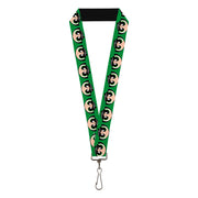 Lanyard - 1.0" - The Powerpuff Girls Buttercup Face Close-Up Green Lanyards Powerpuff Girls
