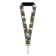 Lanyard - 1.0" - The Powerpuff Girls and Donny Stripe Black/Multi Pastel Lanyards Powerpuff Girls