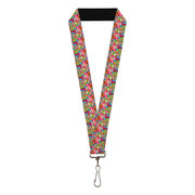 Lanyard - 1.0" - The Powerpuff Girls Flower Power Collage Multi Color Lanyards Powerpuff Girls