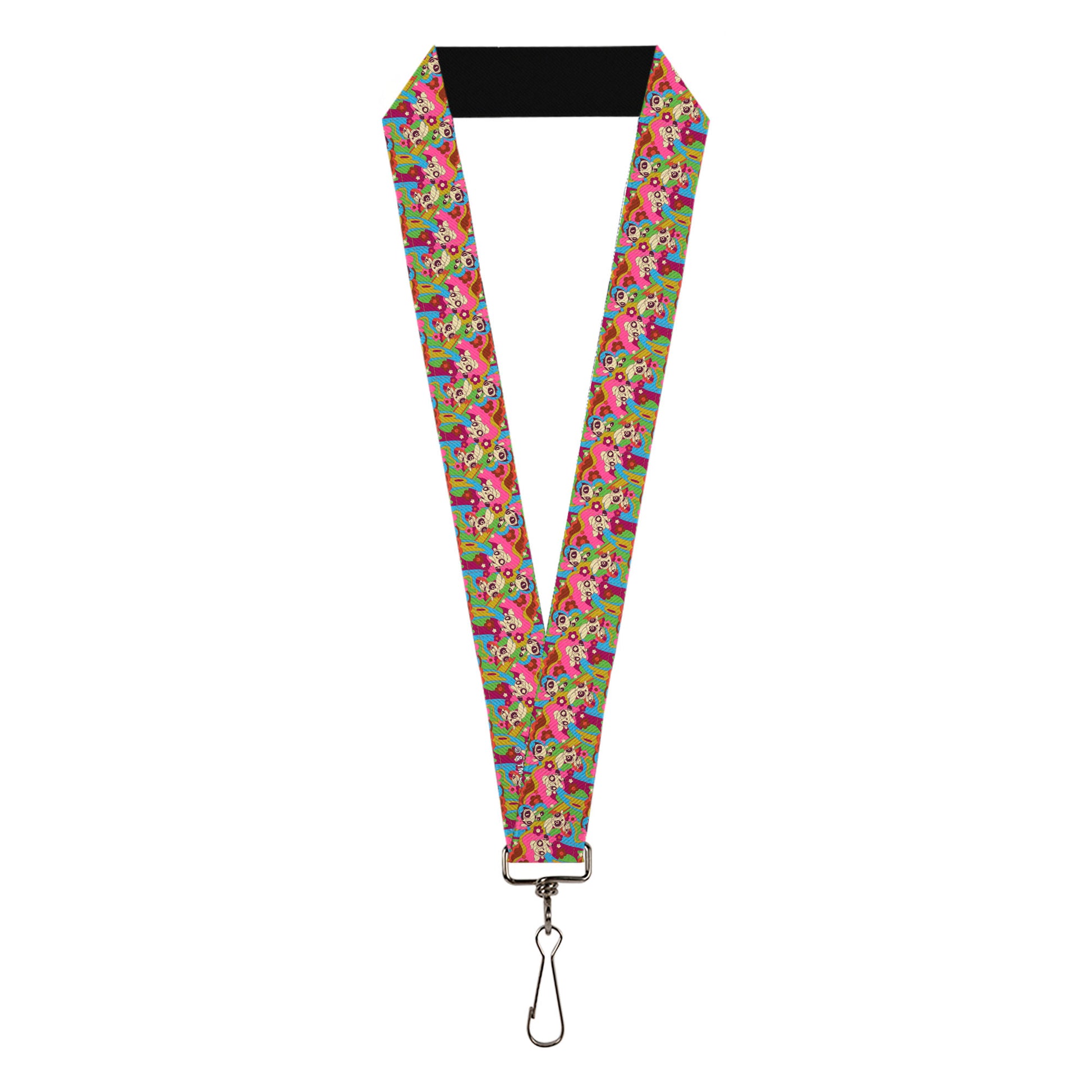 Lanyard - 1.0" - The Powerpuff Girls Flower Power Collage Multi Color Lanyards Powerpuff Girls
