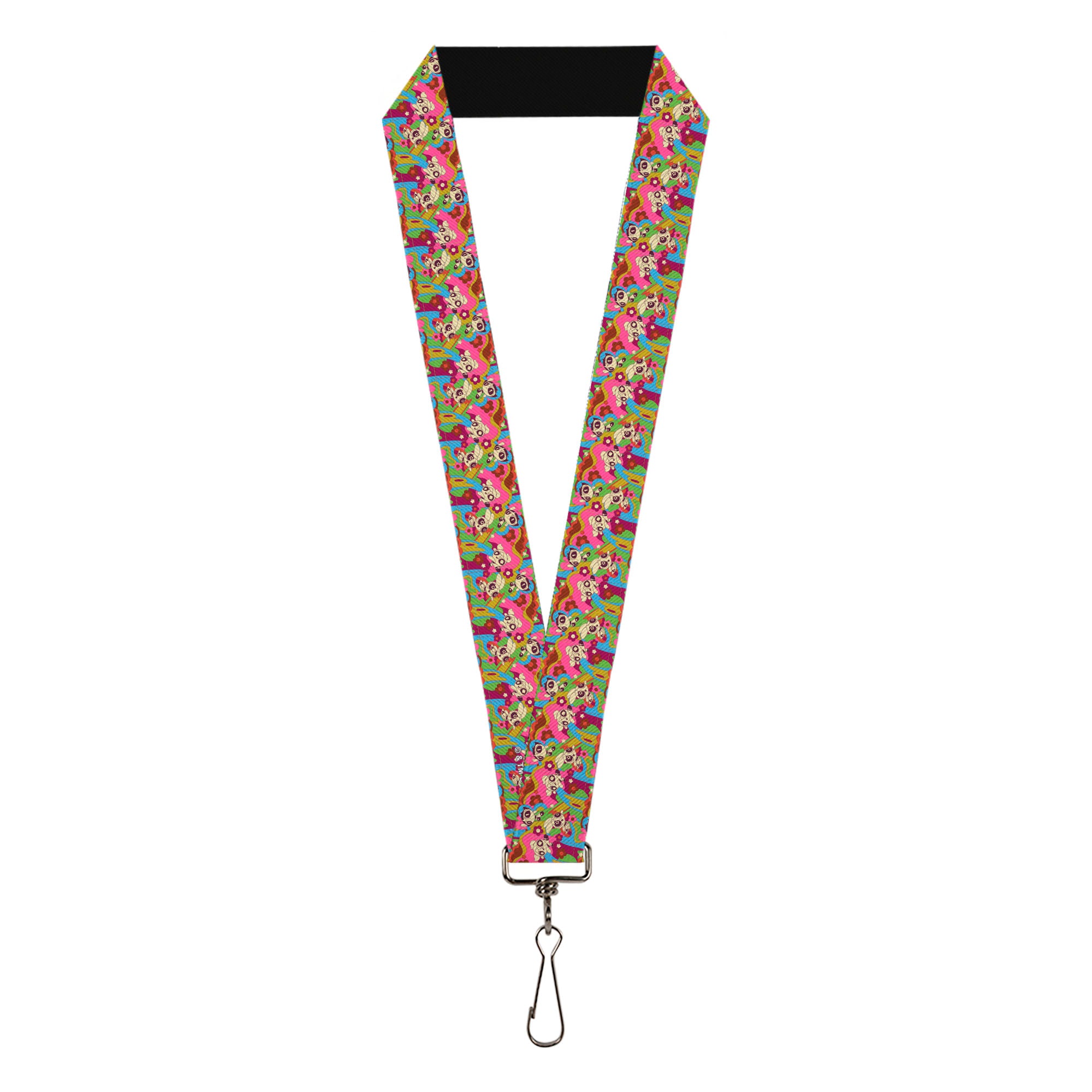 Lanyard - 1.0" - The Powerpuff Girls Flower Power Collage Multi Color Lanyards Powerpuff Girls