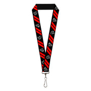 Lanyard - 1.0" - Demon Dodge Rhombus Hellcat Icons Black Red White Lanyards Dodge