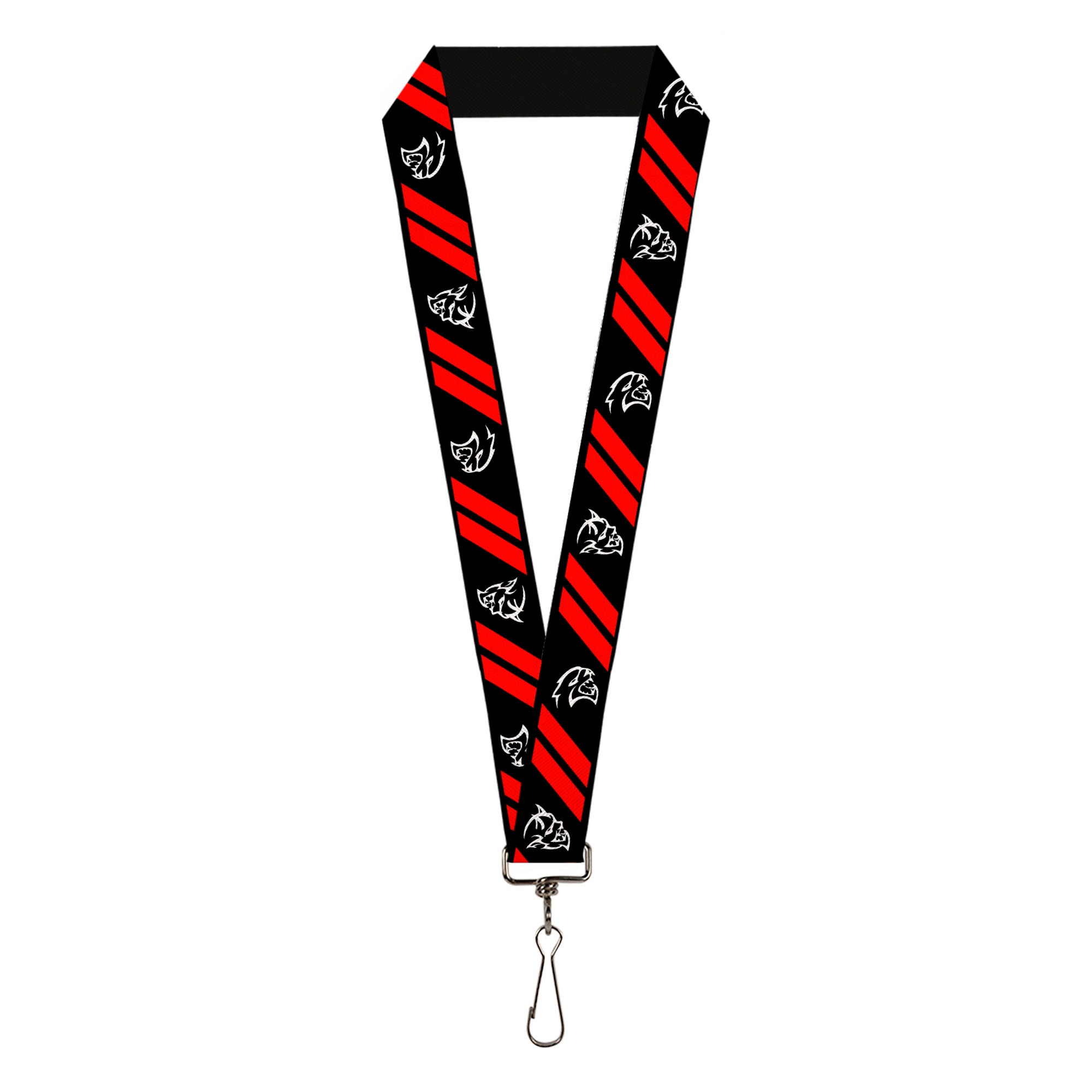 Lanyard - 1.0" - Demon Dodge Rhombus Hellcat Icons Black Red White