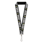 Lanyard - 1.0" - Rick and Morty Mr. Poopybutthole Face OOOOH WEE! Black White Lanyards Rick and Morty